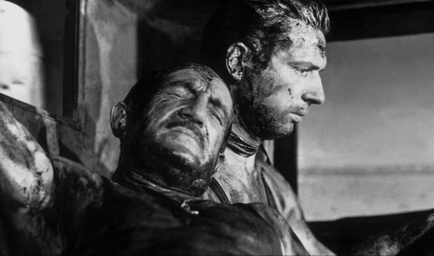 Charles Vanel(left) and Yves Montand (right) in Henri-Georges Cl